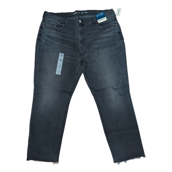 16 - Old Navy | Mid-Rise Boyfriend Straight Ripped Black Jeans - Picture 2 of 5